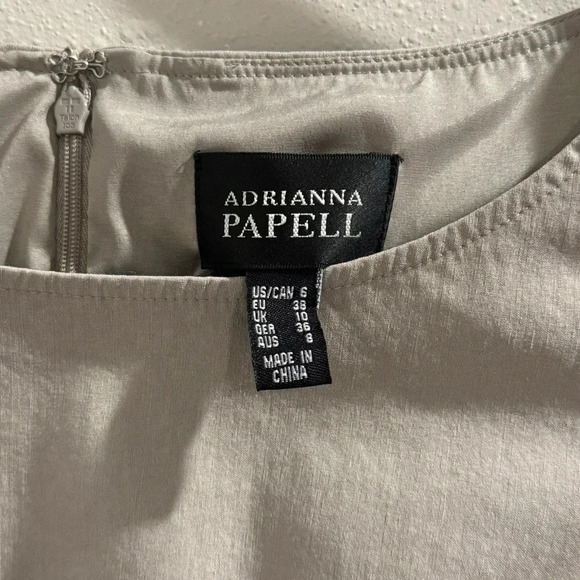 Adrianna Papell Size 6 Diagonal Panel Sheath Dress Capped Sleeve Office Job Chic - Picture 3 of 7